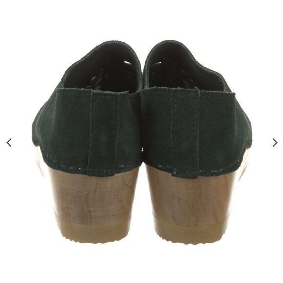 No. 6 Clog Braided Green Suede Wedge Shoe 40 - Picture 4 of 5